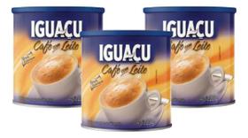 3 Café Com Leite Solúvel Iguaçu Lata 200G