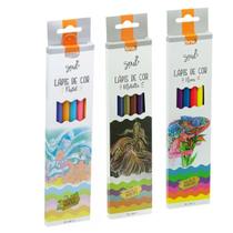 3 Caixa Lápis De Cor Neon Pastel E Metalizado C/18cores Brw