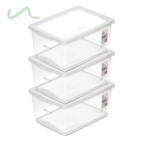 3 Caixa Organizadora Com Tampa Plástico Cristal Ordene 7,5l 3 Caixa Organizadora Com Tampa Plástico Cristal Ordene 7,5l
