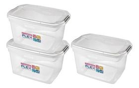 3 Caixa Organizadora Multiuso Sanremo 29 Litros Transparente