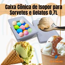 3 Caixas Cônicas De Isopor Eps 0,7 Litros Para Sorvetes e Gelatos
