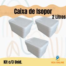 3 Caixas de Isopor EPS 2 litros para Sorvetes e medicamentos 3 Caixas de Isopor EPS 2 litros para Sorvetes e medicamentos