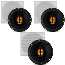 3 Caixas De Som Ambiente Embutir Leson Jb6 Flex 110w Branca