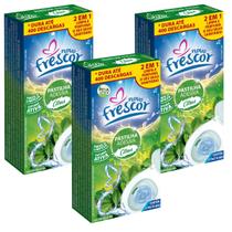 3 CAIXAS Detergente 3 Un Pastilha Adesiva 10g - Kit 9 Tabletes Novo Frescor Dura 400 Descargas