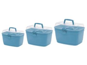 3 Caixas Maleta Organizadora Manicure Maquiagem Multiuso Box