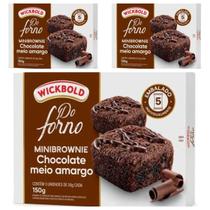3 Caixas Minibrownie Chocolate Meio Amargo 150g Do Forno