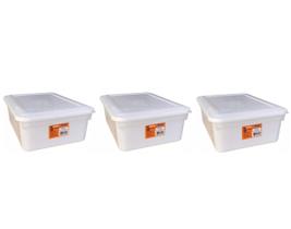 3 Caixas Organizadora Biopratika Com Tampa 0316 10 Lt Branca