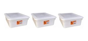 3 Caixas Organizadora Biopratika Com Tampa 10 Litros Pleion