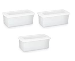 3 Caixas Plástica Organizadora C Tampa Branca 5 Litros 0510
