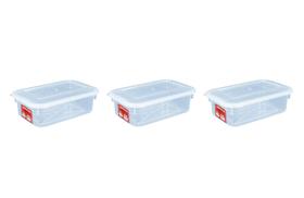 3 Caixas Plásticas Com Tampa Transparente Multi Uso 1,3 L 3 Caixas Plásticas Com Tampa Transparente Multi Uso 1,3 L