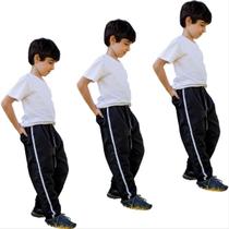 3 Calças Jogger Infantil Juvenil Corta Vento Punho Barra 418