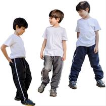3 Calças Jogger Infantil Juvenil Corta Vento Punho Barra 418