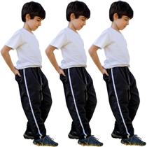 3 Calças Juvenil Tactel Jogger Inverno Uniforme Escolar 018
