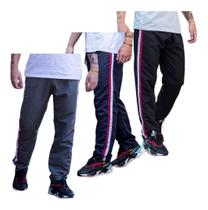 3 Calças Masc Tactel 1 Bolso Agasalho Inverno Esportiva 073