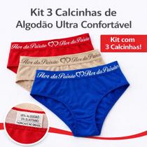 3 Calcinhas de Algodão Ultra Conforto Cores Sortidas 3 Calcinhas de Algodão Ultra Conforto Cores Sortidas