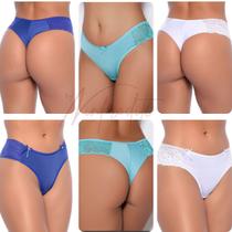 3 Calcinhas Fio Dental Duplo Renda Microfibra Lindas 3 Calcinhas Fio Dental Duplo Renda Microfibra Lindas