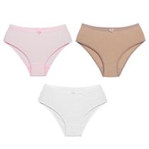3 Calcinhas Luminate 22151 Cotton Rosa Branco Choco 3 Calcinhas Luminate 22151 Cotton Rosa Branco Choco