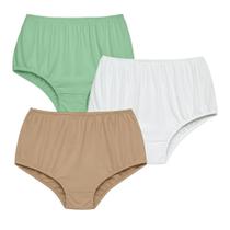 3 Calcinhas Plus Size Luminate 0162 Branco Choco Verde 3 Calcinhas Plus Size Luminate 0162 Branco Choco Verde