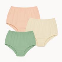 3 Calcinhas Plus Size Luminate 0162 Pessego Marfim Verde