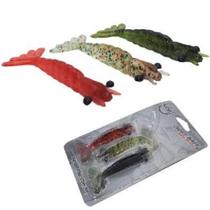 3 Camarao Artificial Pesca Para Tucunare Traira Piranha 8Cm
