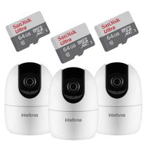 3 Câmeras Wi-fi Intelbras IZC 1004 360 Full HD + SD 64GB
