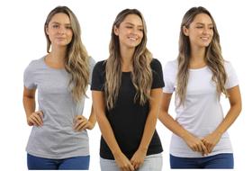 3 Camisetas Blusas C&C Feminina