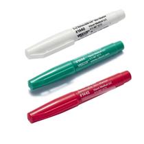 3 canetas marcação Pele Viscot Fina Branca/verde/vermelha