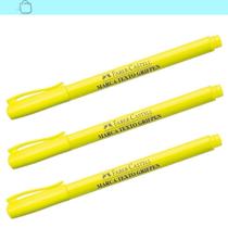 3 Canetas Pincel Marca Texto Amarelo Faber Castell Grifpen Amarelo