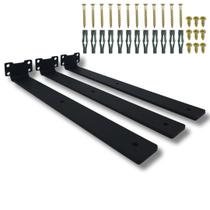 3 Cantoneiras Acabamento Embutido 35cm Fixo de Parede Suporte Mão Francesa Invisível