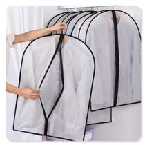 3 Capa para Roupas Protetora Terno Vestidos Roupa Com Zíper