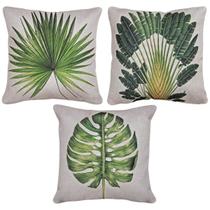 3 Capas Almofada Linho Livistona Costela Adão Ravenala 43x43