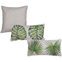 3 Capas Almofada Lisa Livistona Costela Adão + Baguete 30x50