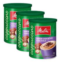 3 cappuccino solúvel chocolate com avelã melitta lata 200g