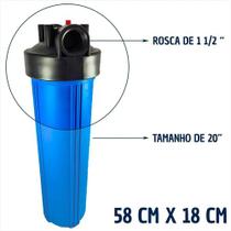 3 Carcaça Filtro Big Blue 20 X 4 1/2 Rosca 1 1/2 Alta Vazão Azul 3 Carcaça Filtro Big Blue 20 X 4 1/2 Rosca 1 1/2 Alta Vazão Azul