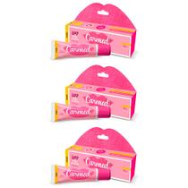 3 Carmed BFF Protetor Hidratante Labial Efeito Gloss Beijinho FPS30 Rosa Glitter 10g Cimed