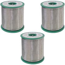 3 Carretel Estanho P/ Solda 40x60 Fluxo Ra 1mm 500g Cobix