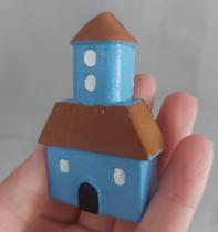 3 casas miniaturas de resina para terrários ou mini jardins, 10 Joaninhas e 10 sapinhos