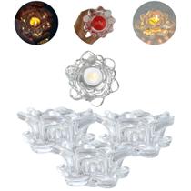 3 Castiçal de Vidro Sextavado Porta Velas Enfeite Decoração 3 Castiçal de Vidro Sextavado Porta Velas Enfeite Decoração