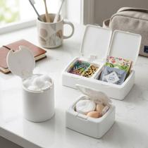 3 Cestas Organizadoras Com Tampa Kit Multiuso Organização Domestica Objetos Brinquedos E Maquiagem