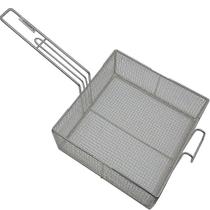 3 Cesto Peneira Fritura Fritadeira Quadrado Em Tela 25x25x10cm