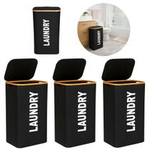 3 Cestos De Roupas Sujas Para Lavanderia Hotel 94L Dobrável 3 Cestos De Roupas Sujas Para Lavanderia Hotel 94L Dobrável