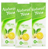 3 Chá Verde Laranja E Gengibre Zero Açúcar Natural Tea 1L