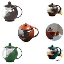 3 Chaleiras de Vidro Com Infusor Filtro Inox Chá Café 750ml