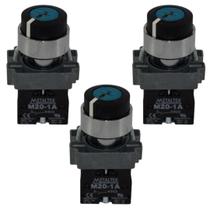 3 Chaves Seletora 90g 1na 22mm 2 Pos Preta De Metal 3 Chaves Seletora 90g 1na 22mm 2 Pos Preta De Metal