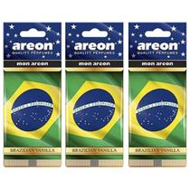 3 Cheirinho Pra Carro Aromatizador Areon Brazilian Vanilla 3 Cheirinho Pra Carro Aromatizador Areon Brazilian Vanilla