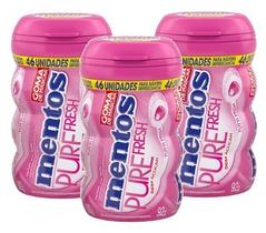 3 Chiclete Mentos Pure Fresh TUTTI FRUTTI zero açucar 92g