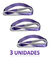 3 Cintas Para Elevação De Carga 1 Ton X 1 Metros Violeta