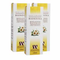 3 Clareador Reflexos Naturais Biondina Refil 140ml - Anaconda