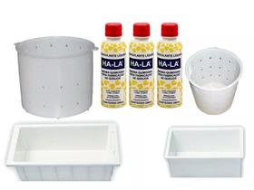 3 Coalhos Hala 200ml + 2 Formas Frescal + 2 Formas Mussarela