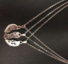 3 Colares Best Friends Folheado a Pré Ródio 3 Colares Best Friends Folheado a Pré Ródio